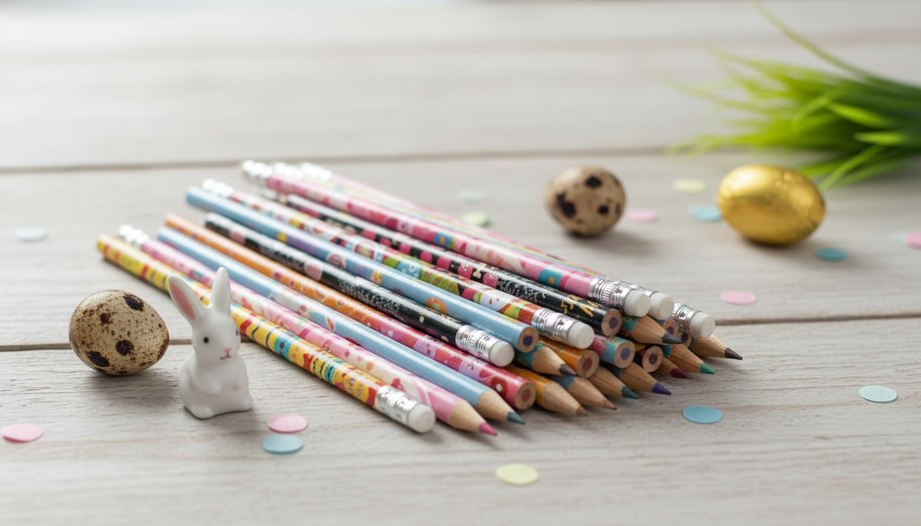 Easter Bunny & Egg Wooden Pencils (12 or 24 Pack)
