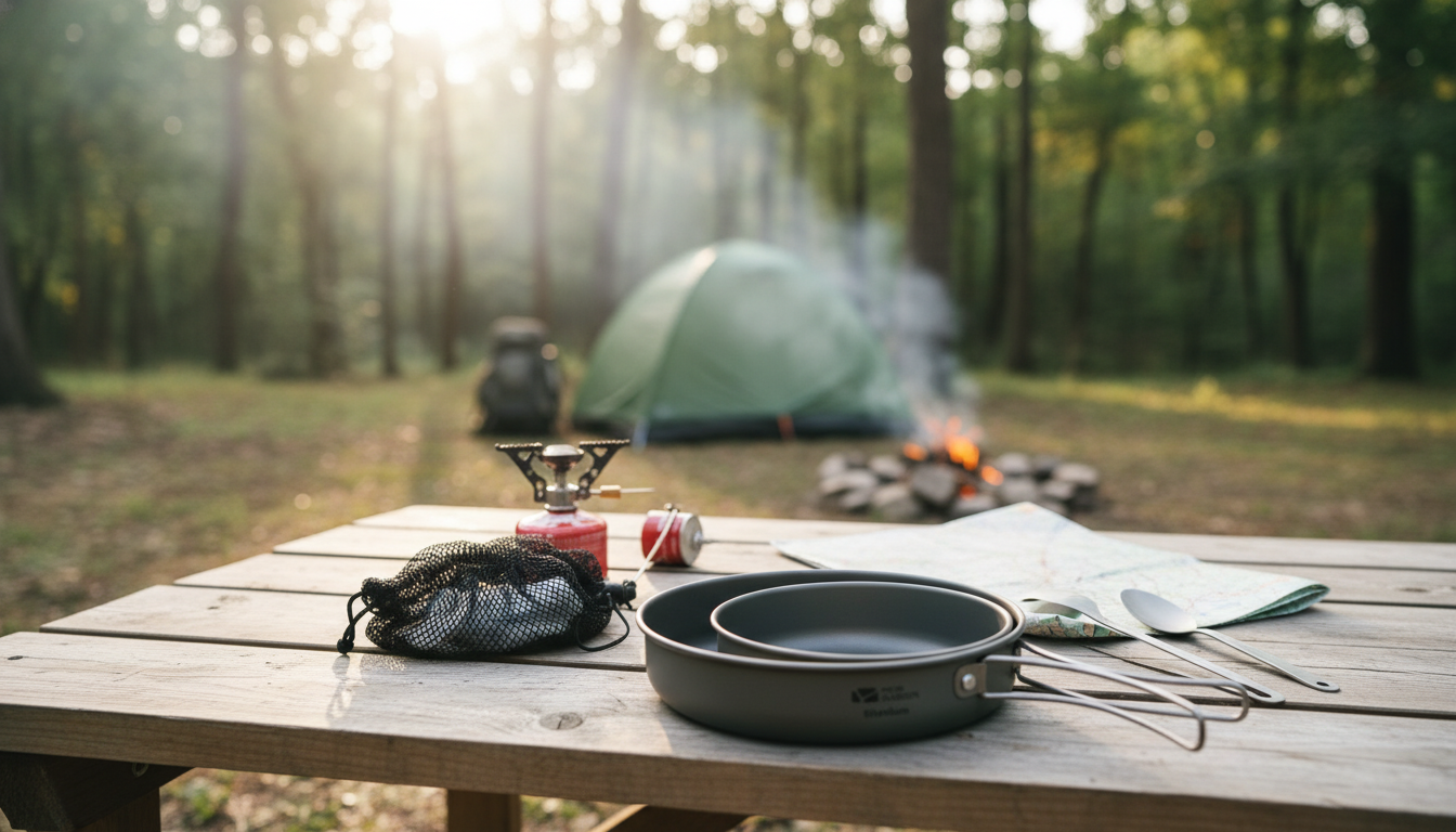 Portable Titanium Camping Frying Pan for Trail Meals